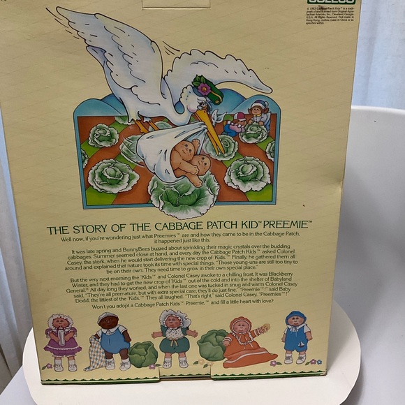 Coleco Cabbage Patch Kids Preemie Doll "Lois Mae" in Blue Dress Vintage - Picture 9 of 11